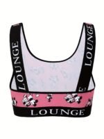 Plus Size Women'S Cartoon Mouse Print Letter Tape Non Padded Bralette - Image 2