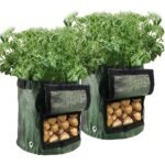 1Pc Potato Growing Bags, Durable Fabric Garden Planter Pots With Flap & Handle, Pots, Planters & Container Accessories, 7 Gallon 30X35Cm, - Image 5