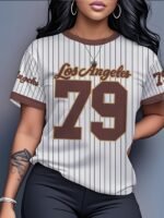Women'S Los Angeles 79 Soft & Breathable Graphic Tee - Casual Short Sleeve Top With Durable Print, Machine Washable, Perfect For Spring/Summer, Xs To Xxl, Casual Wear Tee | Sporty Casual Wear | Comfortable Fit - Image 2