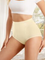 Meiyating Women'S High-Waisted Tummy Control Briefs - Ultra-Soft Seamless Underwear, Breathable No-Liner Design For All-Day Comfort, Elegant Solid Color (Black), Tummy Control Underwear, Comfortable Daily Wear, Sleek Highwaist, Smooth Fabric - Image 10