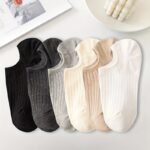 3 Pairs/6 Pairs/12 Pairs Women'S Multi-Color Boat Socks, Plain And Colorful Minimalist Trendy Cute Open-Toe Socks Suitable For Daily Use - Image 2