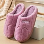 Letter Fluffy Soft Sole Slippers, Soft Sole Bedroom Plush Lined Cozy Shoes, Non-Slip Floor Mute Shoes - Image 4