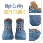 Ns-Sherpa Fluffy Bed Slippers For Men & Women - Warm, Non-Slip, Comfortable Knitted Socks With Plush Fleece Lining, Striped Design, Perfect For Indoor Use, Indoor Slippers | Plush Lined Socks | Knitted Socks, Slippers For Indoor Use, Bed Sock Men, Fuzzy Sock Extra Large, Sleep Sock Big Size, Thermal Sock For Sleeping, Sock Men Extra Shirt, Men Sock Good Quality - Image 8