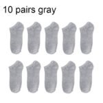 10 Pairs Of Men'S Summer Solid Color Invisible Boat Socks, Odor-Resistant, Moisture-Wicking, Available In Black, White, And Gray, Thin Sports Socks, Sweat-Resistant - Image 5