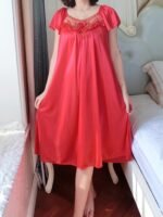 Cross-Border Sexy Women'S Nightgown Made Of Lace, Plus Size, Solid Color Floral Sleepwear, Thin Short-Sleeve Lace Dress. - Image 4