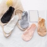 5 Pairs Non Drop Heel Short Socks, Lace Boat Socks, Women'S Summer Thin Shallow Mouth Silicone Non-Slip Invisible Socks - Image 3