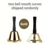1Pc Golden/Silvery Hand Bell Classic Dinner Bell Durable Hand Bells Loud Call Bell Service Bell Used For Weddings School Classroom Service And Game Parties Christmas - Image 6