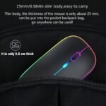Wireless Portable Office Mute Wireless Mouse For Phone Tablet Laptop Computer Office Entertainment, Rechargeable Wireless 2.4G Dual Mode Mouse, Ergonomic Rgb Ultra Thin Wireless Mouse, Type C Charging Interface, 4 Buttons, Compatible With Multiple Sy - Image 11