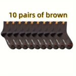 5 Pairs/10 Pairs Pack Sp Mid-Tube Business Men'S Socks, Not Easy To Smelly Feet, Mixed Color Mid-Tube Men'S Socks, Breathable And Sweat-Absorbent, Sweat-Resistant - Image 9