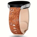 Cute Floral Engraved Two-Tone Flower Design Strap For Galaxy Watch 7 6 5 4 Classic/Pro 44Mm 40Mm Band Correa Soft Sport Bracelet Compatible With Huawei Gt 2E 3 4 Watchband 20Mm 22Mm, Watch Straps For Smart Watch, Galaxy Watch Ultra Accessories, Watch Strap Charms, Galaxy Watch Ultra Strap, Watch Strap For Women, Fitness Tracker Strap, Smartwatch Accessory, Stylish Watchband, Decorative Strap, Flexible Material, Comfortable Fit, Replacement Band, Adjustable Strap, - Image 9