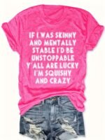 Plus Size Letter Print T-Shirt, Casual Crew Neck Short Sleeve Top For Spring & Summer, Women'S Plus Size Clothing - Image 3