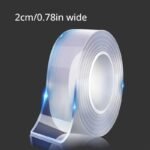 1Pc Super Strong Double-Sided Adhesive Tape - Washable & Reusable, Transparent, Multi-Purpose For Kitchen & Bathroom Supplies, Ideal For Plastic Surfaces, Durable Bonding For Indoor Use, Kitchen Supplies|Washable Tape|Transparent Adhesive - Image 4