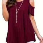 Plus Size Cold Shoulder T-Shirt, Casual Crew Neck Short Sleeve T-Shirt, Women'S Plus Size?Clothing