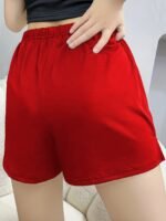 Women'S Casual Sleep Shorts, Plus Size Solid Elastic Waist Side Split Lounge Shorts - Image 7