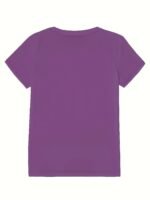 Rhinestone Letter Print Crew Neck T-Shirt, Casual Short Sleeve T-Shirt For Spring & Summer, Women'S Clothing - Image 4