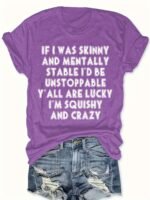 Plus Size Letter Print T-Shirt, Casual Crew Neck Short Sleeve Top For Spring & Summer, Women'S Plus Size Clothing - Image 2