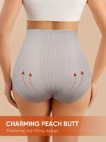 Miotan Women'S High-Waist Tummy Control Shapewear Panties, 1Xl-5Xl, Breathable Mesh Lace Design, Grey, Comfort Fit For Casual Attire, Tummy Control Underwear, Miotan - Image 10