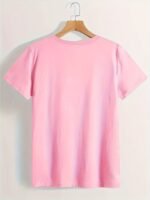 Directional--Spring/Summer Short Sleeve Round Neck T-Shirt With Heart Graphic Casual Tee - Image 8