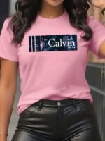 Elegant Print Tee - Women'S Round Neck Short Sleeve T-Shirt, Casual & Sporty, S-Xxl, Multiple Colors Available, Casual Wear | Elegant Print Tee | Comfortable Fit, Ladies T Shirts - Image 8