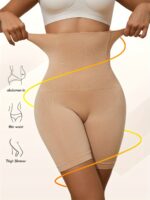 High-Waisted Shaping Panties For Women - Elegant Polyamide Knit Fabric Control Briefs With 90% Polyamide 10% Elastane, Solid Color, High Support With Leg Shaping And Tummy Control, 1 Pc Pack - Image 8