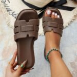 Women'S Black Eva Flat Slides - Open Toe Summer Beach Sandals, Casual Comfortable Slip-On Shoes With Ankle Strap, Large Size For Outdoor Relaxation, Ladies Sandals - Image 2