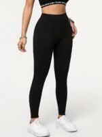 Women'S Pure Black Casual Tight Bottoming Pants, Versatile Clothing|Sleek Leggings|Highwaisted Leggings - Image 3