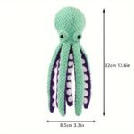 Plush Octopus Dog Toy With Squeaker - Interactive, Durable Chew Toy For Medium Breeds, Teal & Purple With White Suction Cups, Ideal For Play And Training - Image 2