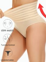 High-Waist Tummy Control Shapewear Panties For Women - Postpartum Belly Slimming, Comfortable & Breathable, No Rolling, Black, Stretchy Nylon & Elastane Blend, Hand Wash Or Dry Clean, Postpartum Underwear|Highwaist Design|Elastic Waistband, Waist Trainer Tummy Control - Image 5