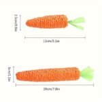 1Pc Carrot-Shaped Cat Chew Toys, Interactive Paper Rope Pet Play Toy With Built-In Bell, Durable Teaser Plaything For Kittens And Cats - Image 2