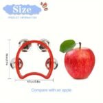 1Pc Adult Tambourine With 4 Bells - Heavy-Duty Abs Construction, Portable Handheld Percussion Instrument For Live Performances, Concerts, Parties - Compatible With Drum Sets & Keyboards - Available In Red, Green, Blue, Yellow, Black - Ideal For Beginners & Professionals, Party Music, Vibrant Colors, Durable Construction, Musical Accessory, Professional Musicians - Image 4