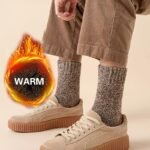 3 Pairs Men'S Winter Warm Socks, Thick Towel Mid-Calf Socks, Anti-Cold Snow Boots Socks, Size 39-44, Polyester Blend, Elastic, Solid Color, Hand Wash Or Dry Clean, Knitted Fabric - Image 13