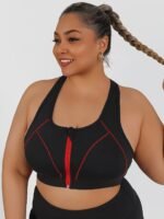 High-Intensity Collision Color Fitness Bra With Front Zipper, One-Piece Outerwear, Beautiful Back, Anti-Sagging Yoga Vest - Image 5