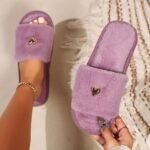New High-End Fashion Love-Decorated Plush Slippers For Women With Open Toes, Soft And Comfortable, Lightweight, Suitable For Bedroom, Living Room, Home, Suitable For All Seasons - Image 11