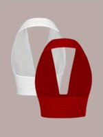 Two-Pack Of Solid Color Sexy Off-Shoulder Short Tops - Image 8