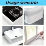 Easy-Install Waterproof Sealing Strip - Self-Adhesive White Pvc, Perfect For Showers, Sinks, Kitchens & Bathtubs - Home & Commercial Use - Image 7