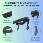 Rosewood Guitar Capo With Pick Holder - Perfect For Acoustic & Electric Guitars, Ukuleles, Basses, Banjos | Includes Picks, Guitar Picks - Image 11