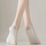 5 Pairs Of Ice Sliky Fiber Fabric Toeless Boat Socks For Women, Summer Short Socks In Solid Colors, Invisible Thin Socks - Image 8