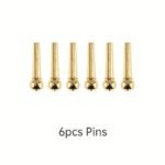 6Pcs Pure Copper Brass Guitar Bridge String Nails - Golden-Tone Finish, Durable Acoustic Guitar Maintenance For Stability & Aesthetic Appeal, Guitar Accessories, String Repair Tool, Elegant Accessory, Shiny Metallic Finish - Image 3