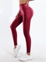 Women'S Black High-Waisted, Stretchy, Skinny Fit Pants - Casual, Long-Length, Polyester, Elastic Waistband For & Fitness, Casual Wear|Stretchy Fabric|Elastic Waistband - Image 6