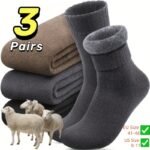 3/10 Pairs Of Thick Winter Velvet Snow Socks For Men, Soft Plush Warm Boot Socks, Suitable For Outdoor Work And Leisure, A Gift For Husbands, Fathers, Or Boyfriends, Knitted Items In European Sizes (39-45) And Us Sizes 9-11.