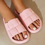 Women'S Thick Sole Non-Slip Eva Slides, Casual Solid Color All-Season Slip-On Sandals For Beach And Indoor Use, Summer Sandals