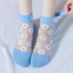 5 Pairs Of Women'S Thin Daisy Glass Fiber Breathable Short Socks - Image 8