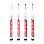 4Pcs Long Nib Marker Pen Set - Waterproof Oil-Based Deep Hole Markers In Red, Black, Green, And Blue Ink - Durable Plastic Body For Bathroom Decoration And Versatile Use, Bathroom Decoration Essentials | Bold Writing Experience | Precision Tip Markers, Bathroom Decor And Accessories - Image 3