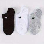 6/10 Pairs Unisex Ankle Socks With Heart Accents - Soft Breathable Moisture-Wicking No-Show Boat Socks For Men & Women, Assorted Colors, All-Season Casual Athletic Office Wear, Machine Washable - Image 6