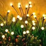6 Solar Firefly Lawn Garden Lights, Warm White, Suitable For Christmas, Thanksgiving, Easter Gifts, Halloween Gifts - Image 2