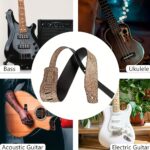 Premium Faux Leather Guitar Strap - Adjustable 129.54Cm-149.86Cm, Durable & Embossed Design With Floral Patterns Or Crocodile Texture, Ideal For Acoustic, Electric & Bass Guitars - Available In Multiple Colors, Guitar Accessories - Image 13