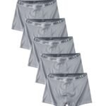 5-Pack Men'S Boxer Briefs, Polyester & Spandex Blend, Medium Stretch, Solid Color, Knit Fabric, Breathable Daily Casual Underwear With Quick Dry Feature