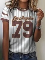 Women'S Los Angeles 79 Soft & Breathable Graphic Tee - Casual Short Sleeve Top With Durable Print, Machine Washable, Perfect For Spring/Summer, Xs To Xxl, Casual Wear Tee | Sporty Casual Wear | Comfortable Fit - Image 8