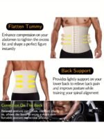 1Pc Men'S Breathable Mesh 3 Row Buckle 4 Steel Bone Shaping Waist Tummy Control Belt Seal Suitable For Daily Dressing - Image 8