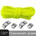 Casual Style Elastic Shoe Laces With Metal Buckles, 8Mm Spandex, Hand Washable, Hollow Detail, Woven Lightweight Solid Color Shoe Strings - 1 Pair - Image 19